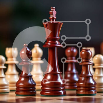 Intra Συλλεκτικό Ξύλινο Παζλ Plywood  4mm - Σκακιέρα με σκακιστικά κομμάτια από σκούρο ξύλο Σε Ξύλινο Κουτί - Διαστάσεις Puzzle: 10x10 cm – 25 κομμάτια - Image 1