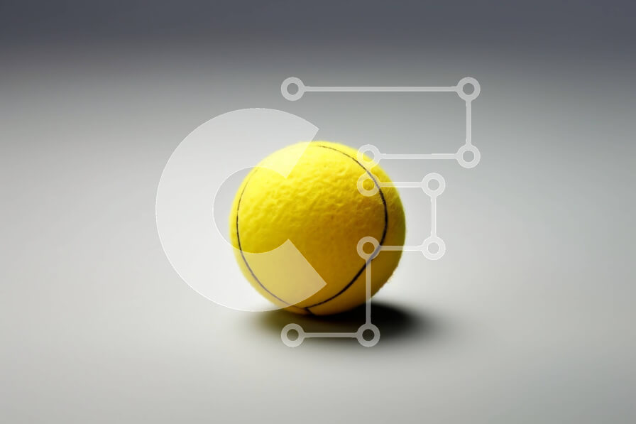 Intra Συλλεκτικό Ξύλινο Παζλ Plywood  4mm - Κίτρινη μπάλα του τένις στο γκρι γήπεδο Σε Ξύλινο Κουτί - Διαστάσεις Puzzle: 10x10 cm – 25 κομμάτια