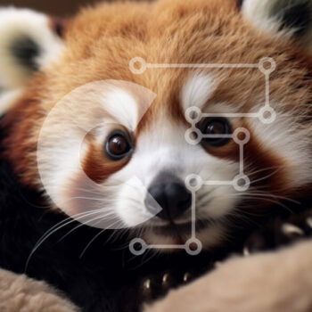 Intra Συλλεκτικό Ξύλινο Παζλ Plywood  4mm - Αξιολάτρευτη εικόνα ενός κόκκινου Panda που στηρίζεται σε μαλακή γούνα Σε Ξύλινο Κουτί - Διαστάσεις: 10x10 cm – 25 κομμάτια - Image 1