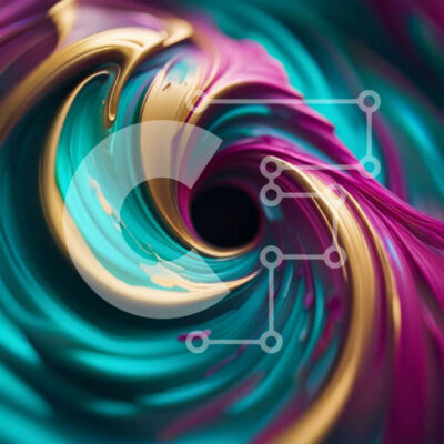 Intra Συλλεκτικό Ξύλινο Παζλ Plywood  4mm - Σαγηνευτική εικόνα μιας στροβιλιζόμενης δίνης πολύχρωμης βαφής Σε Ξύλινο Κουτί - Διαστάσεις Puzzle: 10x10 cm – 25 κομμάτια - Image 1