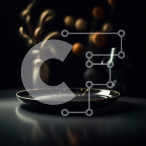 Intra Συλλεκτικό Ξύλινο Παζλ Plywood  4mm - Άδειο πιάτο σε ένα τραπέζι σε ένα δωμάτιο με χαμηλό φωτισμό με όμορφα λουλούδια Σε Ξύλινο Κουτί - Διαστάσεις: 10x10 cm – 25 κομμάτια