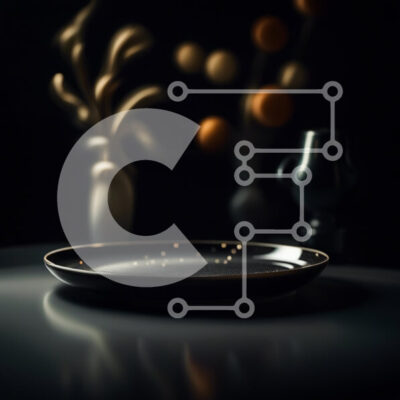 Intra Συλλεκτικό Ξύλινο Παζλ Plywood  4mm - Άδειο πιάτο σε ένα τραπέζι σε ένα δωμάτιο με χαμηλό φωτισμό με όμορφα λουλούδια Σε Ξύλινο Κουτί - Διαστάσεις: 10x10 cm – 25 κομμάτια - Image 1