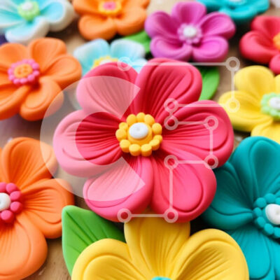 Intra Συλλεκτικό Ξύλινο Παζλ Plywood  4mm - Σύνθεση πολύχρωμων λουλουδιών σε ξύλινη επιφάνεια Σε Ξύλινο Κουτί - Διαστάσεις: 10x10 cm – 25 κομμάτια - Image 1