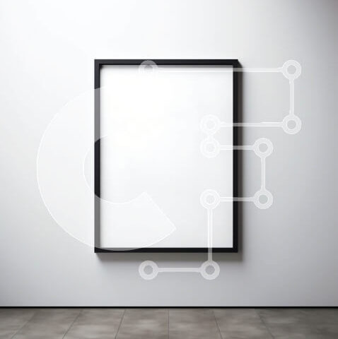 Intra Συλλεκτικό Ξύλινο Παζλ Plywood  4mm - Κενό λευκό πλαίσιο που κρέμεται στον τοίχο σε άδειο δωμάτιο Σε Ξύλινο Κουτί - Διαστάσεις Puzzle: 10x10 cm – 25 κομμάτια - Image 1