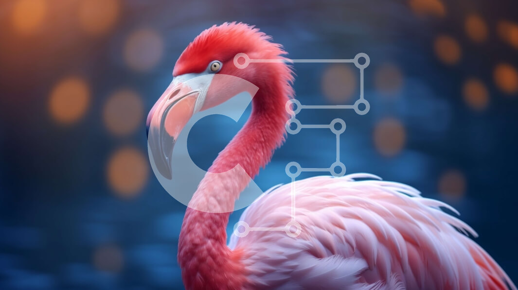 Intra Συλλεκτικό Ξύλινο Παζλ Plywood  4mm - Ροζ Φλαμίνγκο που στέκεται στο ένα πόδι με γερμένο κεφάλι Σε Ξύλινο Κουτί - Διαστάσεις: 10x10 cm – 25 κομμάτια