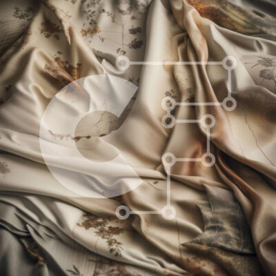 Intra Συλλεκτικό Ξύλινο Παζλ Plywood 4mm - Όμορφο μπεζ ύφασμα με σχέδιο φύλλων και κλαδιών Σε Ξύλινο Κουτί - Διαστάσεις Puzzle: 10x10 cm – 25 κομμάτια - Image 1