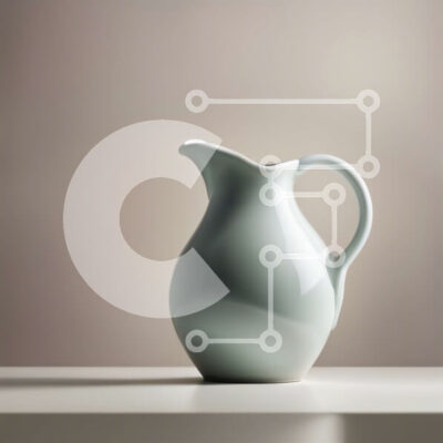 Intra Συλλεκτικό Ξύλινο Παζλ Plywood 4mm - Μινιμαλιστική λευκή κεραμική στάμνα σε ουδέτερη επιφάνεια Σε Ξύλινο Κουτί - Διαστάσεις: 10x10 cm – 25 κομμάτια - Image 1