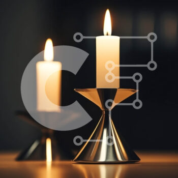 Intra Συλλεκτικό Ξύλινο Παζλ Plywood  4mm - Δύο αναμμένα κεριά σε ένα σκοτεινό τραπέζι Σε Ξύλινο Κουτί - Διαστάσεις Puzzle: 10x10 cm – 25 κομμάτια - Image 1