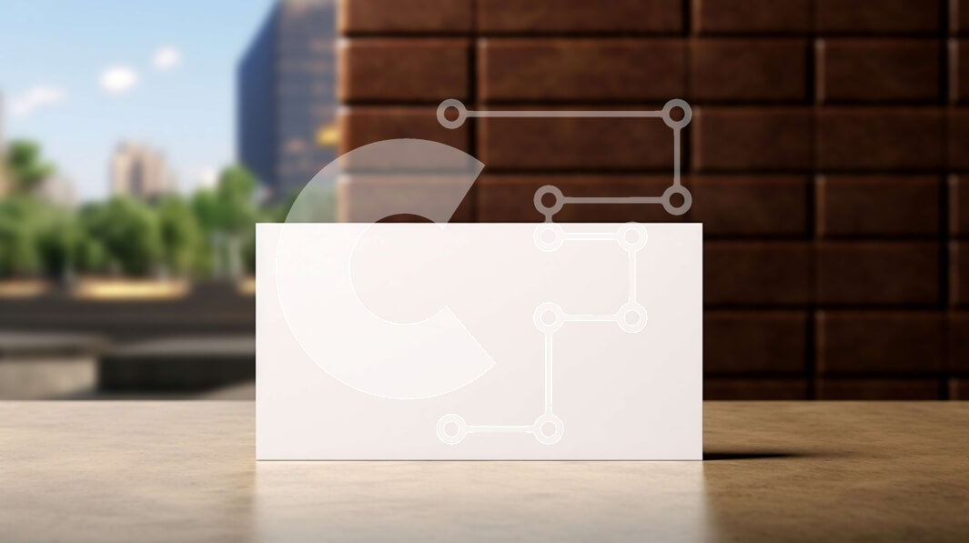 Intra Συλλεκτικό Ξύλινο Παζλ Plywood  4mm - Κενή λευκή κάρτα σε ξύλινο τραπέζι με θέα στον ορίζοντα της πόλης Σε Ξύλινο Κουτί - Διαστάσεις: 10x10 cm – 25 κομμάτια