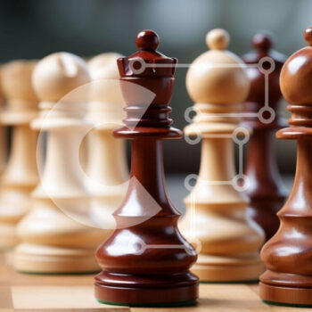 Intra Συλλεκτικό Ξύλινο Παζλ Plywood  4mm - Σκακιέρα με άσπρα και μαύρα κομμάτια σκακιού Σε Ξύλινο Κουτί - Διαστάσεις Puzzle: 10x10 cm – 25 κομμάτια - Image 1