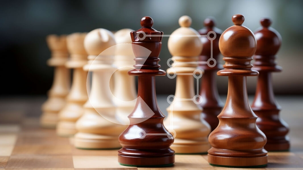 Intra Συλλεκτικό Ξύλινο Παζλ Plywood  4mm - Σκακιέρα με άσπρα και μαύρα κομμάτια σκακιού Σε Ξύλινο Κουτί - Διαστάσεις Puzzle: 10x10 cm – 25 κομμάτια