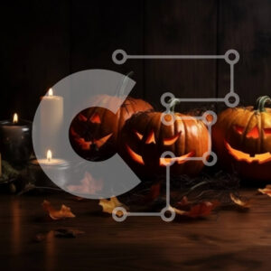 Intra Συλλεκτικό Ξύλινο Παζλ Plywood  4mm - Απόκοσμη και μυστηριώδης εικόνα από σκαλιστές κολοκύθες με λαμπερά μάτια Σε Ξύλινο Κουτί - Διαστάσεις Puzzle: 10x10 cm – 25 κομμάτια