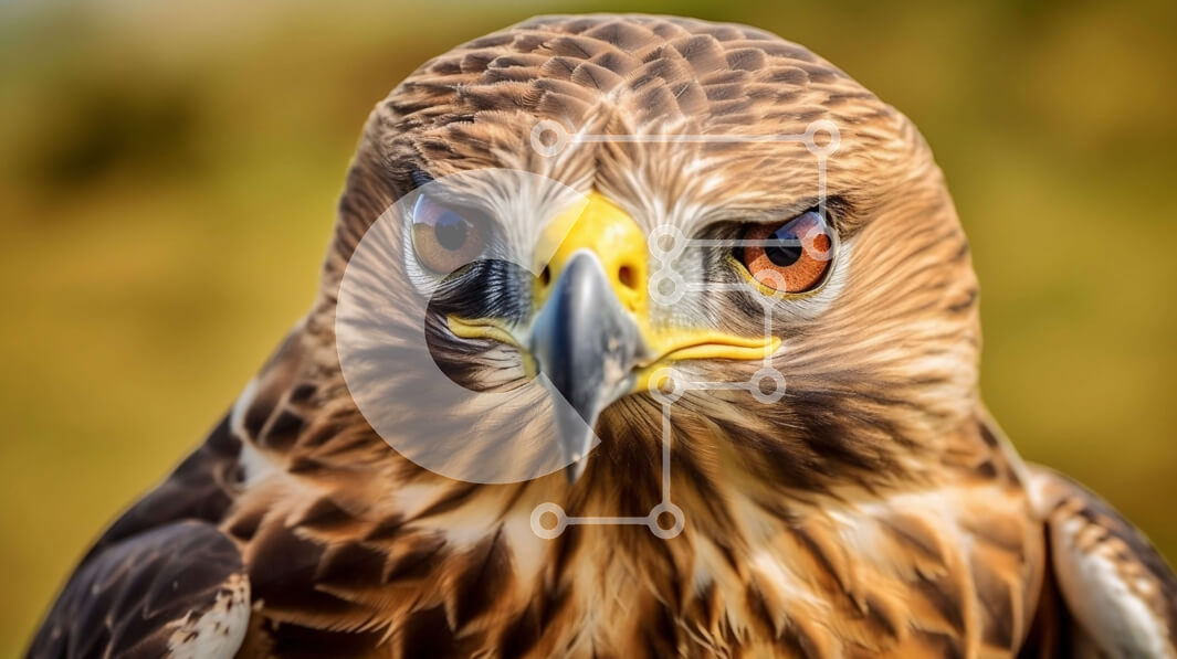 Intra Συλλεκτικό Ξύλινο Παζλ Plywood  4mm - Κοντινή λήψη ενός αρπακτικού πτηνού με κοφτερό ράμφος και διαπεραστικά μάτια Σε Ξύλινο Κουτί - Διαστάσεις: 10x10 cm – 25 κομμάτια