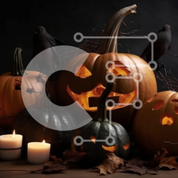 Intra Συλλεκτικό Ξύλινο Παζλ Plywood 4mm - Spooky Halloween Decor: Σκαλιστές κολοκύθες με λαμπερά μάτια Σε Ξύλινο Κουτί - Διαστάσεις Puzzle: 10x10 cm – 25 κομμάτια - Image 1