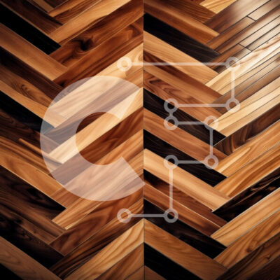 Intra Συλλεκτικό Ξύλινο Παζλ Plywood  4mm - Κοντινό πλάνο Ξύλινου δαπέδου από σκούρο καφέ ψαροκόκκαλο Σε Ξύλινο Κουτί - Διαστάσεις Puzzle: 10x10 cm – 25 κομμάτια - Image 1