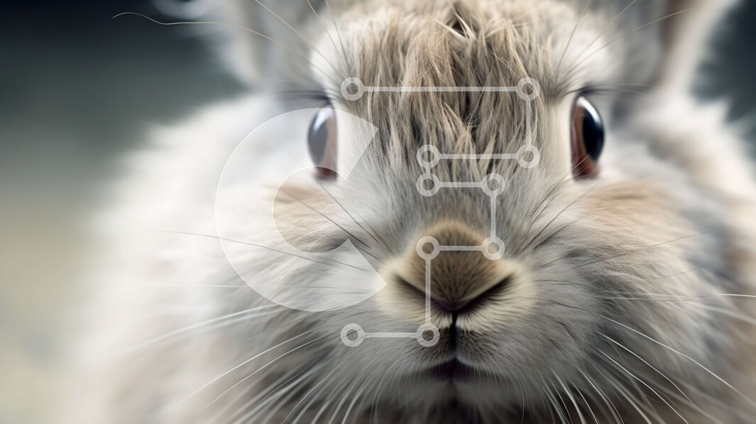 Intra Συλλεκτικό Ξύλινο Παζλ Plywood  4mm - Αξιολάτρευτη εικόνα του προσώπου ενός κουνελιού με μακριά χνουδωτά λευκή γούνα Σε Ξύλινο Κουτί - Διαστάσεις: 10x10 cm – 25 κομμάτια