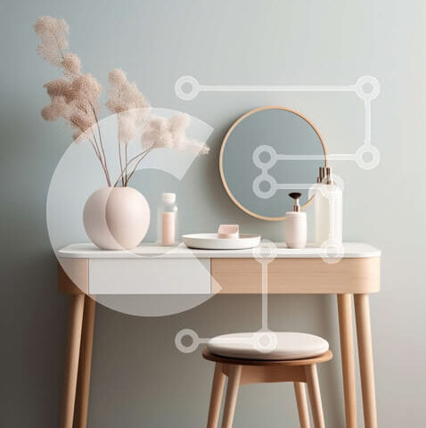 Intra Συλλεκτικό Ξύλινο Παζλ Plywood  4mm - Κομψό τραπέζι νεσεσέρ με λευκό μάρμαρο και ξύλινη βάση Σε Ξύλινο Κουτί - Διαστάσεις Puzzle: 10x10 cm – 25 κομμάτια - Image 1