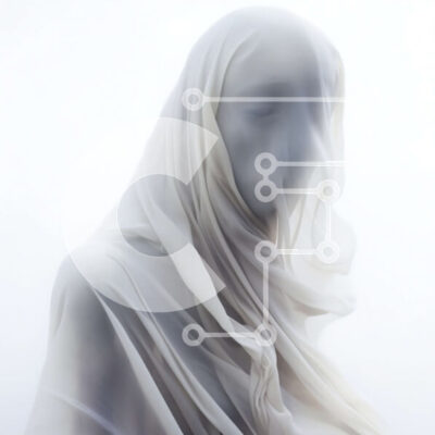 Intra Συλλεκτικό Ξύλινο Παζλ Plywood 4mm - Ντυμένη γυναίκα με γυρισμένη την πλάτη και πρόσωπο που κρύβεται από πέπλο Σε Ξύλινο Κουτί - Διαστάσεις Puzzle: 10x10 cm – 25 κομμάτια - Image 1