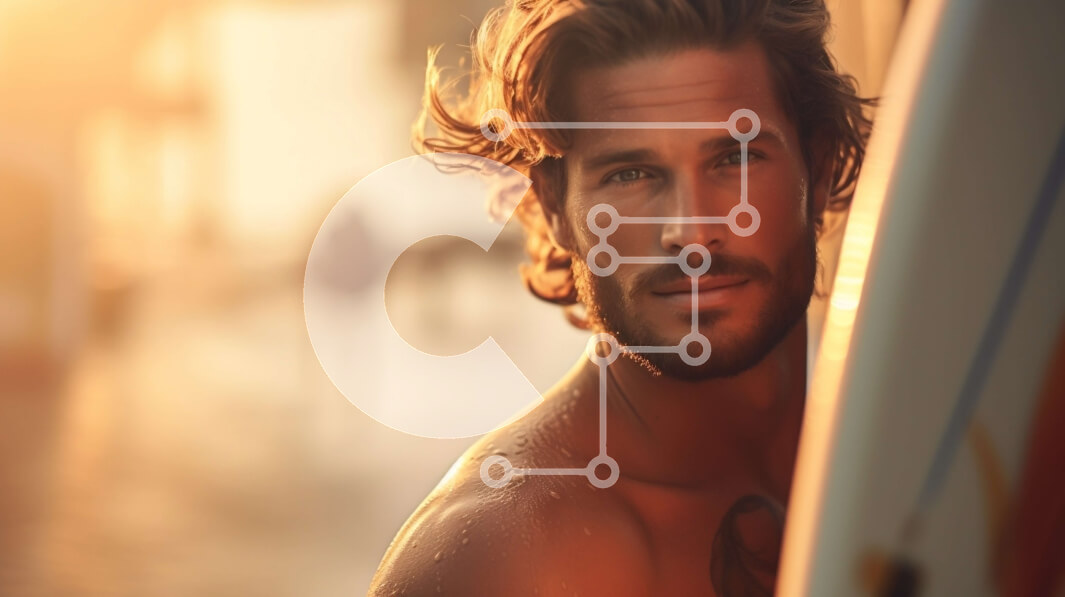 Intra Συλλεκτικό Ξύλινο Παζλ Plywood  4mm - Εκπληκτική εικόνα ενός σέρφερ στο ηλιοβασίλεμα Σε Ξύλινο Κουτί - Διαστάσεις Puzzle: 10x10 cm – 25 κομμάτια