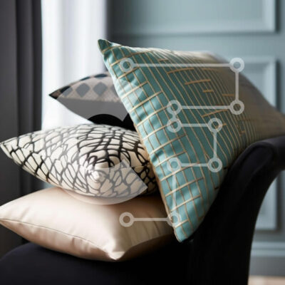 Intra Συλλεκτικό Ξύλινο Παζλ Plywood  4mm - Κομψά μαύρα και χρυσά μαξιλάρια για τη διακόσμηση του σπιτιού σας Σε Ξύλινο Κουτί - Διαστάσεις Puzzle: 10x10 cm – 25 κομμάτια - Image 1