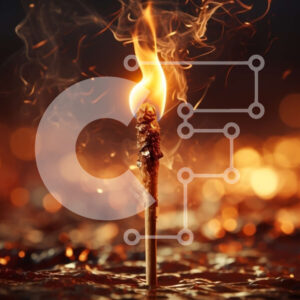 Intra Συλλεκτικό Ξύλινο Παζλ Plywood  4mm - Όμορφη εικόνα ενός αναμμένου κεριού σε σκούρο φόντο με φώτα Bokeh Σε Ξύλινο Κουτί - Διαστάσεις Puzzle: 10x10 cm – 25 κομμάτια