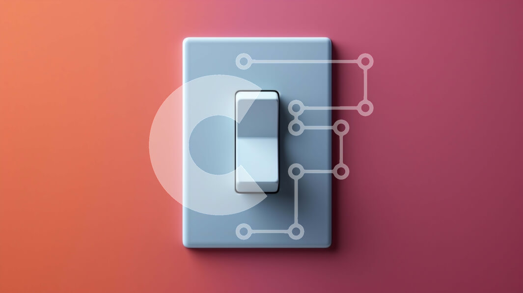 Intra Συλλεκτικό Ξύλινο Παζλ Plywood  4mm - Διακόπτης φωτός σε ροζ και πορτοκαλί φόντο Σε Ξύλινο Κουτί - Διαστάσεις Puzzle: 10x10 cm – 25 κομμάτια