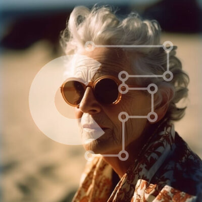 Intra Συλλεκτικό Ξύλινο Παζλ Plywood  4mm - Όμορφη εικόνα της ηλικιωμένης γυναίκας στην παραλία Σε Ξύλινο Κουτί - Διαστάσεις Puzzle: 10x10 cm – 25 κομμάτια - Image 1