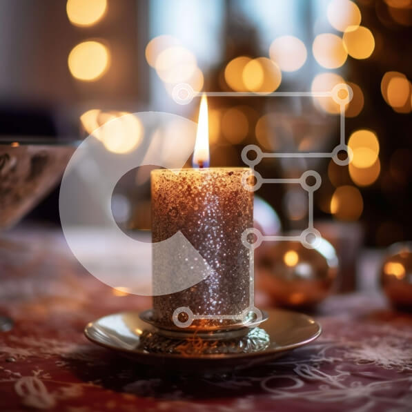 Intra Συλλεκτικό Ξύλινο Παζλ Plywood  4mm - Ζεστή και ζεστή Χριστουγεννιάτικη διακόσμηση με αναμμένο κερί Σε Ξύλινο Κουτί - Διαστάσεις: 10x10 cm – 25 κομμάτια