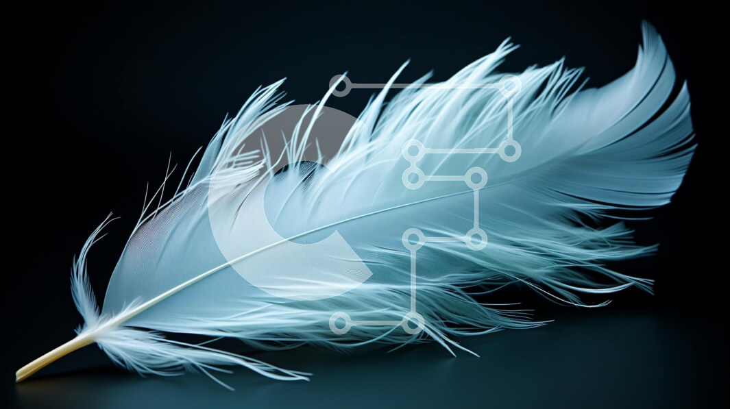 Intra Συλλεκτικό Ξύλινο Παζλ Plywood  4mm - Όμορφη εικόνα ενός λευκού φτερού σε μια μαύρη επιφάνεια Σε Ξύλινο Κουτί - Διαστάσεις: 10x10 cm – 25 κομμάτια