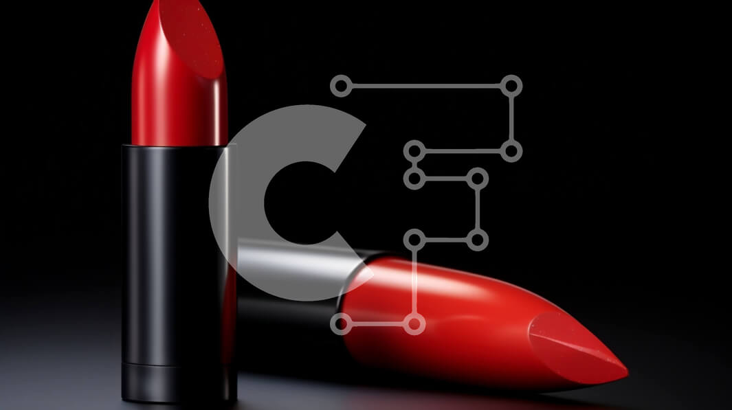 Intra Συλλεκτικό Ξύλινο Παζλ Plywood  4mm - Κόκκινα κραγιόν σε μαύρο φόντο Σε Ξύλινο Κουτί - Διαστάσεις Puzzle: 10x10 cm – 25 κομμάτια