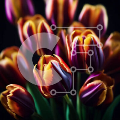 Intra Συλλεκτικό Ξύλινο Παζλ Plywood  4mm - Ζωντανή διάταξη τουλίπες σε κομψό βάζο Σε Ξύλινο Κουτί - Διαστάσεις: 10x10 cm – 25 κομμάτια - Image 1