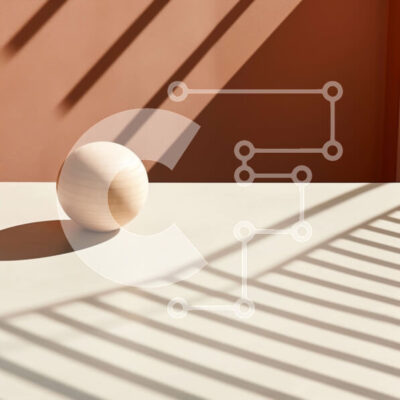 Intra Συλλεκτικό Ξύλινο Παζλ Plywood  4mm - Πλωτή ξύλινη μπάλα σε πορτοκαλί τοίχο Σε Ξύλινο Κουτί - Διαστάσεις Puzzle: 10x10 cm – 25 κομμάτια - Image 1