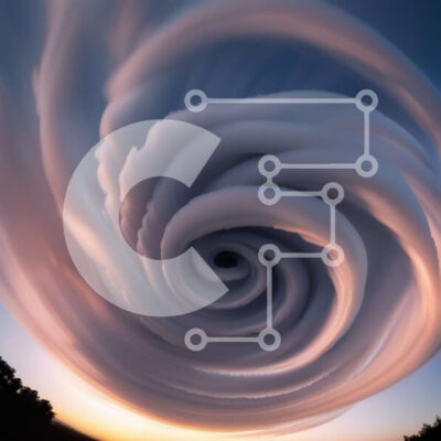 Intra Συλλεκτικό Ξύλινο Παζλ Plywood  4mm - Σαγηνευτική εικόνα των στροβιλιζόμενων σύννεφων στο ηλιοβασίλεμα Σε Ξύλινο Κουτί - Διαστάσεις: 10x10 cm – 25 κομμάτια - Image 1