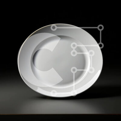 Intra Συλλεκτικό Ξύλινο Παζλ Plywood 4mm - Λευκό πιάτο σε μαύρη επιφάνεια Σε Ξύλινο Κουτί - Διαστάσεις: 10x10 cm – 25 κομμάτια - Image 1