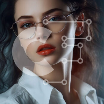 Intra Συλλεκτικό Ξύλινο Παζλ Plywood  4mm - Πορτρέτο μιας γυναίκας με γυαλιά και κομψό χτένισμα Σε Ξύλινο Κουτί - Διαστάσεις Puzzle: 10x10 cm – 25 κομμάτια - Image 1