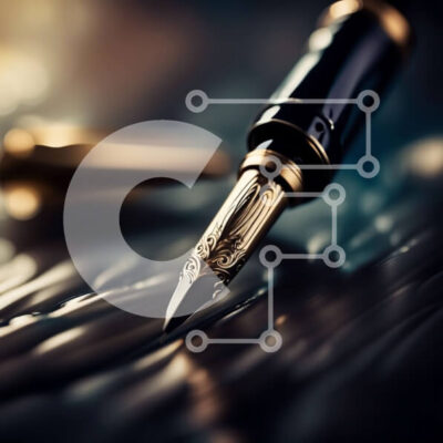 Intra Συλλεκτικό Ξύλινο Παζλ Plywood  4mm - Κομψό και μοντέρνο χρυσό στυλό σε ανακλαστική μαύρη επιφάνεια Σε Ξύλινο Κουτί - Διαστάσεις: 10x10 cm – 25 κομμάτια - Image 1