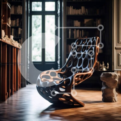 Intra Συλλεκτικό Ξύλινο Παζλ Plywood 4mm - Μοντέρνα Ξύλινη Καρέκλα σε Μοναδικό Σχέδιο σε Ευρύχωρο Δωμάτιο Σε Ξύλινο Κουτί - Διαστάσεις Puzzle: 10x10 cm – 25 κομμάτια - Image 1