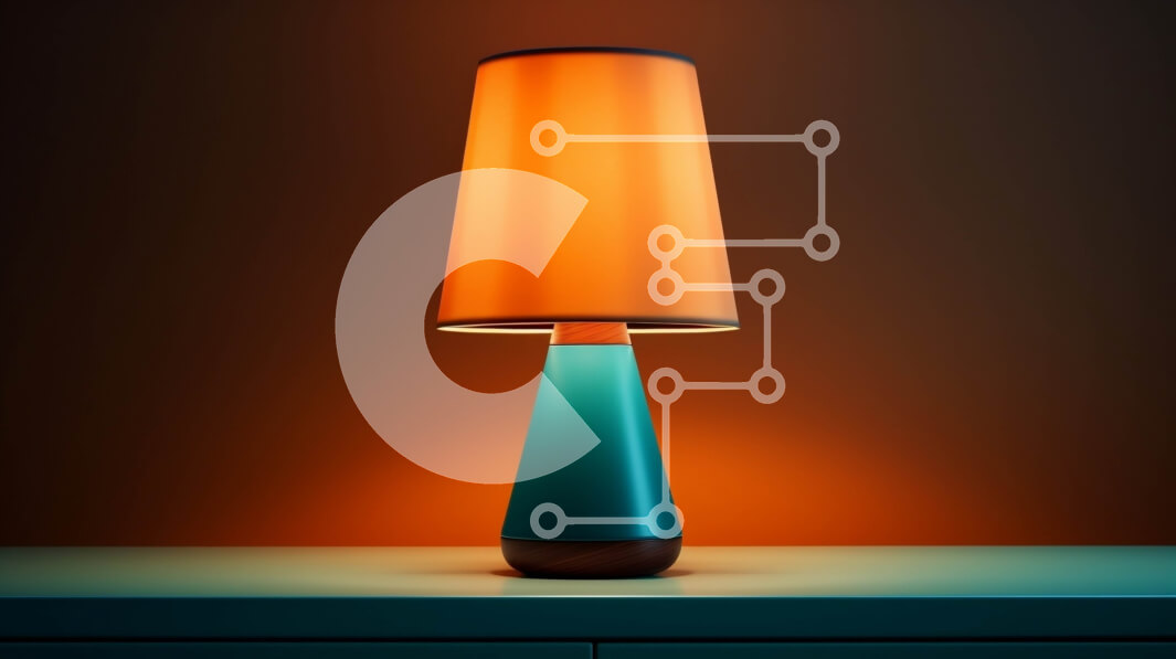 Intra Συλλεκτικό Ξύλινο Παζλ Plywood  4mm - Επιτραπέζιο Φωτιστικό με Μπλε Βάση και Πορτοκαλί Απόχρωση Σε Ξύλινο Κουτί - Διαστάσεις Puzzle: 10x10 cm – 25 κομμάτια