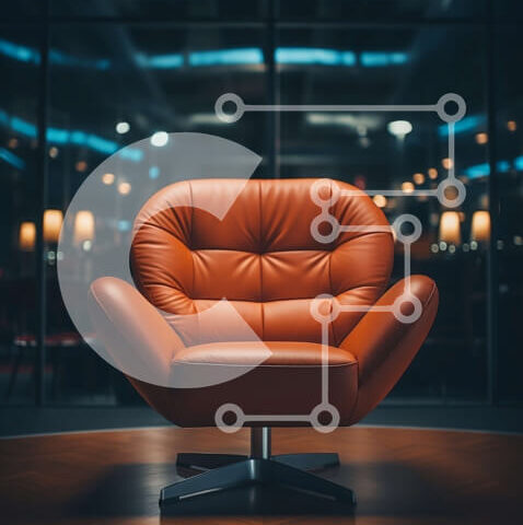 Intra Συλλεκτικό Ξύλινο Παζλ Plywood  4mm - Κομψή και μοντέρνα δερμάτινη καρέκλα σε ένα σκοτεινό δωμάτιο Σε Ξύλινο Κουτί - Διαστάσεις Puzzle: 10x10 cm – 25 κομμάτια - Image 1