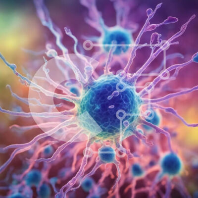 Intra Συλλεκτικό Ξύλινο Παζλ Plywood  4mm - Κοντινή όψη ενός καρκινικού κυττάρου Σε Ξύλινο Κουτί - Διαστάσεις Puzzle: 10x10 cm – 25 κομμάτια - Image 1