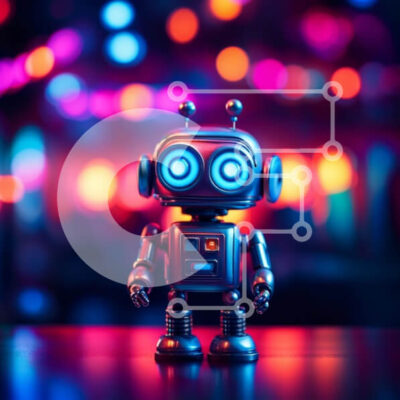 Intra Συλλεκτικό Ξύλινο Παζλ Plywood  4mm - Παιχνιδιάρικο και φουτουριστικό μικρό παιχνίδι ρομπότ σε ένα σκοτεινό τραπέζι Σε Ξύλινο Κουτί - Διαστάσεις Puzzle: 10x10 cm – 25 κομμάτια - Image 1