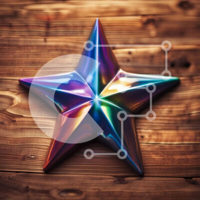 Intra Συλλεκτικό Ξύλινο Παζλ Plywood  4mm - Ζωντανό αστέρι από διαφορετικά υλικά σε ξύλινη επιφάνεια Σε Ξύλινο Κουτί - Διαστάσεις: 10x10 cm – 25 κομμάτια - Image 1