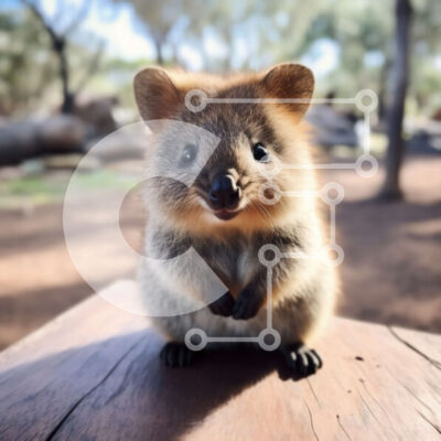 Intra Συλλεκτικό Ξύλινο Παζλ Plywood  4mm - Χαριτωμένη εικόνα ενός καφέ μαρσιποφόρου με αφράτη ουρά Σε Ξύλινο Κουτί - Διαστάσεις: 10x10 cm – 25 κομμάτια - Image 1