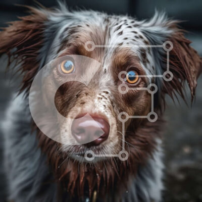 Intra Συλλεκτικό Ξύλινο Παζλ Plywood  4mm - Αξιολάτρευτη εικόνα ενός σκύλου με βρεγμένη γούνα και μεγάλα καστανά μάτια Σε Ξύλινο Κουτί - Διαστάσεις: 10x10 cm – 25 κομμάτια - Image 1