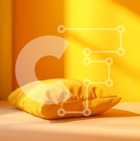 Intra Συλλεκτικό Ξύλινο Παζλ Plywood  4mm - Φωτίστε το υπνοδωμάτιό σας με ένα κίτρινο μαξιλάρι σε ένα χαρούμενο κρεβάτι Σε Ξύλινο Κουτί - Διαστάσεις Puzzle: 10x10 cm – 25 κομμάτια - Image 1