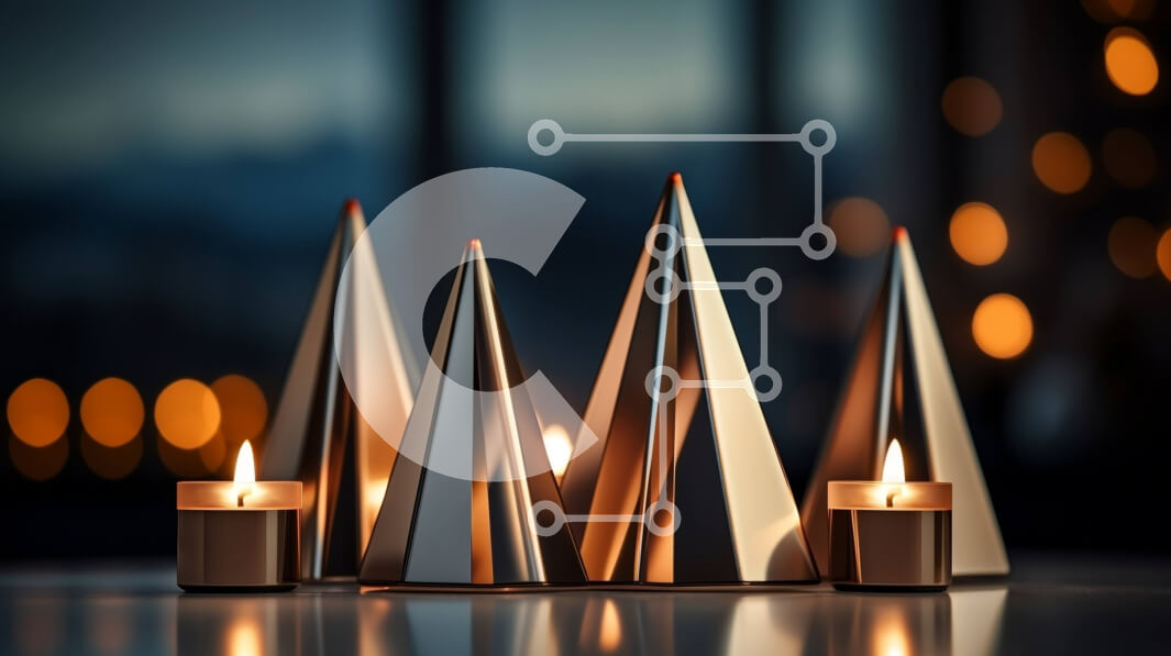 Intra Συλλεκτικό Ξύλινο Παζλ Plywood  4mm - Κεριά χριστουγεννιάτικων δέντρων με θέα στην πόλη τη νύχτα Σε Ξύλινο Κουτί - Διαστάσεις: 10x10 cm – 25 κομμάτια