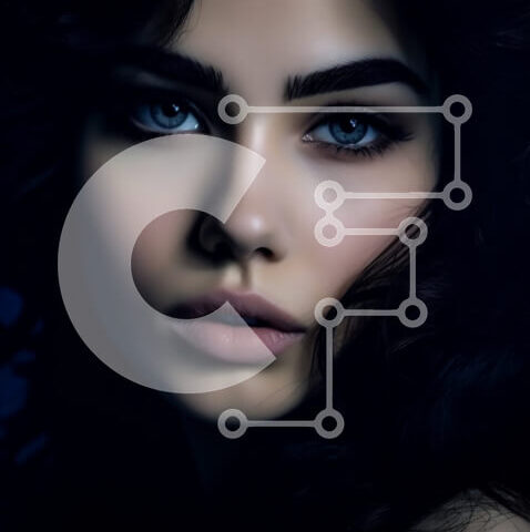 Intra Συλλεκτικό Ξύλινο Παζλ Plywood  4mm - Εκπληκτικό πορτρέτο μιας γυναίκας με σκούρα μαλλιά και μπλε μάτια Σε Ξύλινο Κουτί - Διαστάσεις Puzzle: 10x10 cm – 25 κομμάτια - Image 1