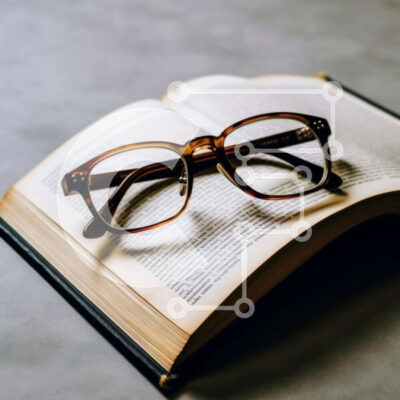 Intra Συλλεκτικό Ξύλινο Παζλ Plywood  4mm - Κομψό και λειτουργικό: Ανοιχτό βιβλίο με γυαλιά στο επάνω μέρος Σε Ξύλινο Κουτί - Διαστάσεις Puzzle: 10x10 cm – 25 κομμάτια - Image 1