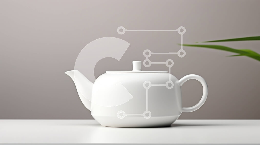 Intra Συλλεκτικό Ξύλινο Παζλ Plywood  4mm - Λευκή τσαγιέρα στο τραπέζι με φυτό σε γλάστρα Σε Ξύλινο Κουτί - Διαστάσεις: 10x10 cm – 25 κομμάτια