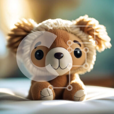 Intra Συλλεκτικό Ξύλινο Παζλ Plywood  4mm - Αξιολάτρευτη εικόνα ενός γεμισμένου ζώου με αφράτο καπέλο Σε Ξύλινο Κουτί - Διαστάσεις Puzzle: 10x10 cm – 25 κομμάτια - Image 1